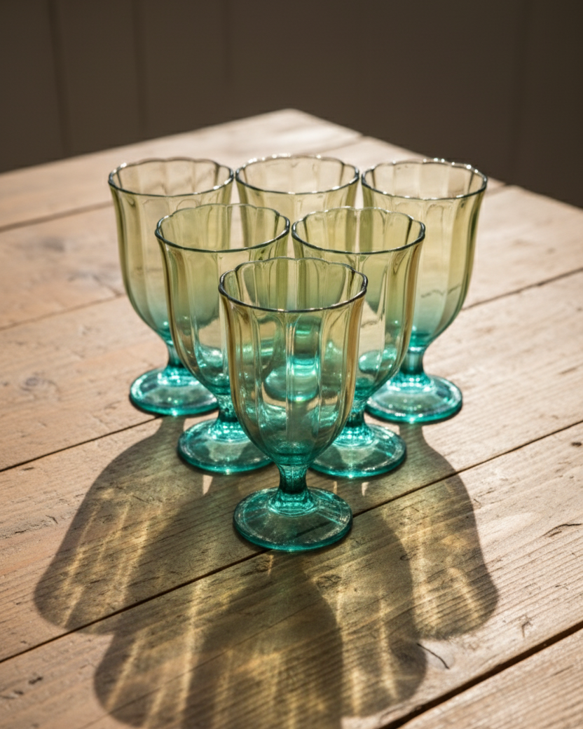 Green Ombre Tulip Wine Glass - Set of 6
