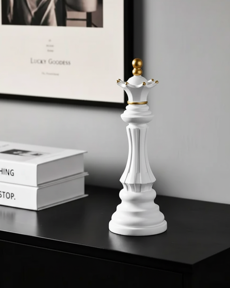 Queen Oversized Decorative Chess Piece - White