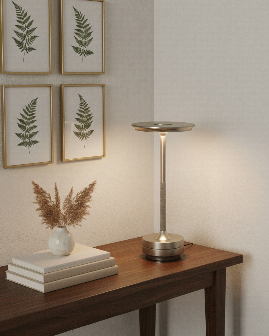 LunaTouch Rechargeable Table Lamp - Silver 