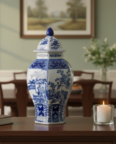 Blue & White Amidst Nature Tample Jar - 41 cm 