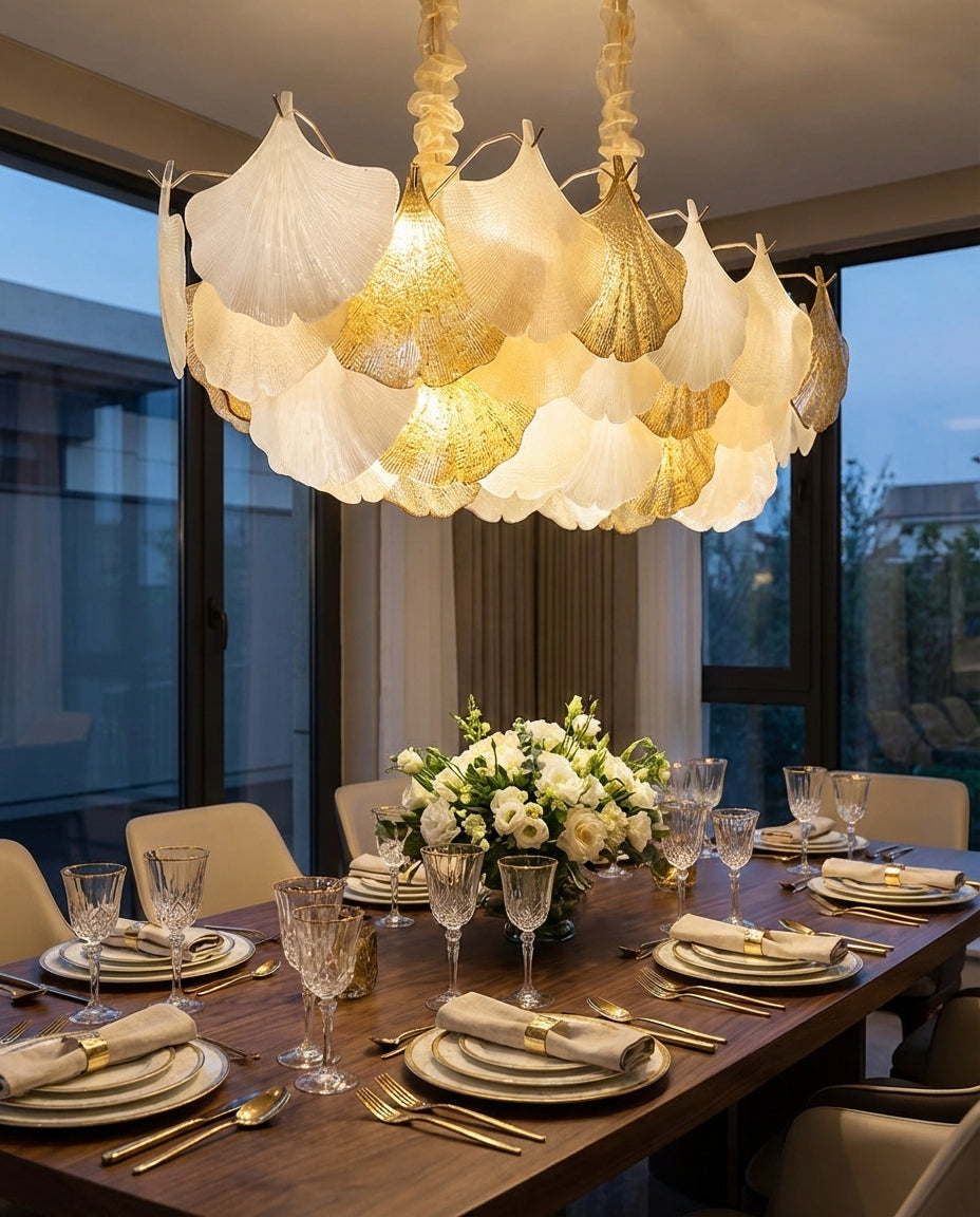Ginkgo Leaf Rectangular Chandelier 