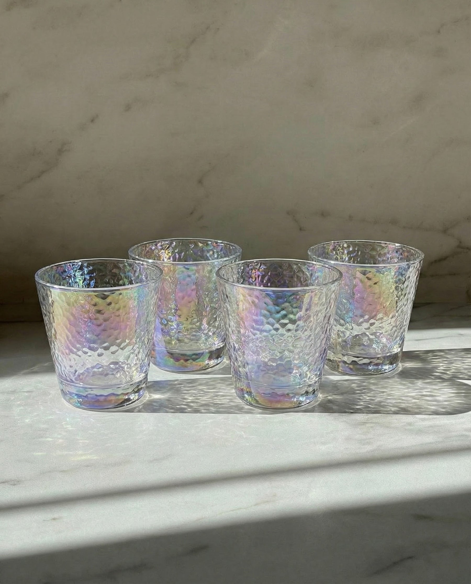 Hammered Texture Short Glass - Set Of 4 