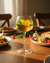 Yellow Blossom Wine Glass - Set Of 6 