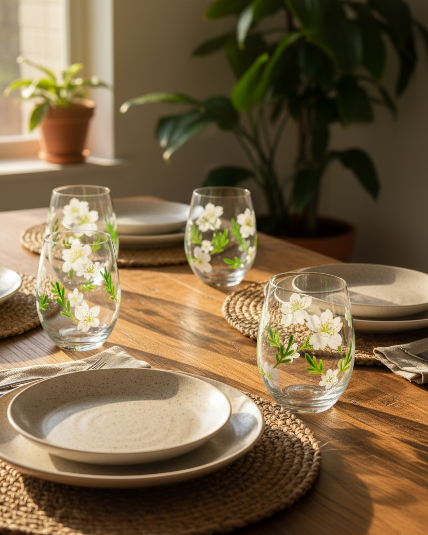 Blossom Serenity Drinking Glass - Set Of 6 