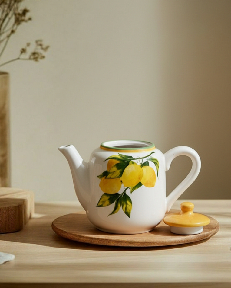 Lemon Orchard Ceramic Teapot 