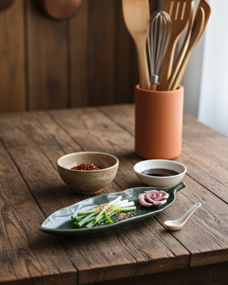 Blooming Leaf Ceramic Platter 