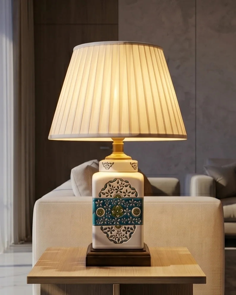 Azure Mosaic Ceramic Table Lamp 