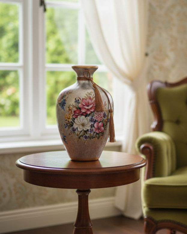 Royal Bloom Vase & Decorative Plate - Set Of 3 