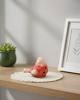 Crimson Songbird Decorative Figurine - Red 
