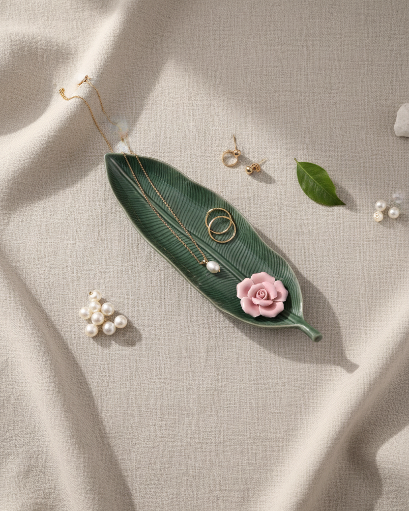 Blooming Leaf Ceramic Platter 