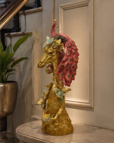 Peacock Majesty Giraffe Decorative Figurine 