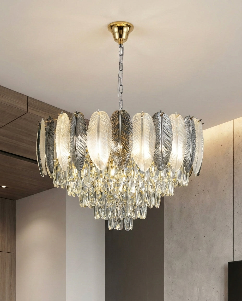 Crystal Feather Wings Chandelier 