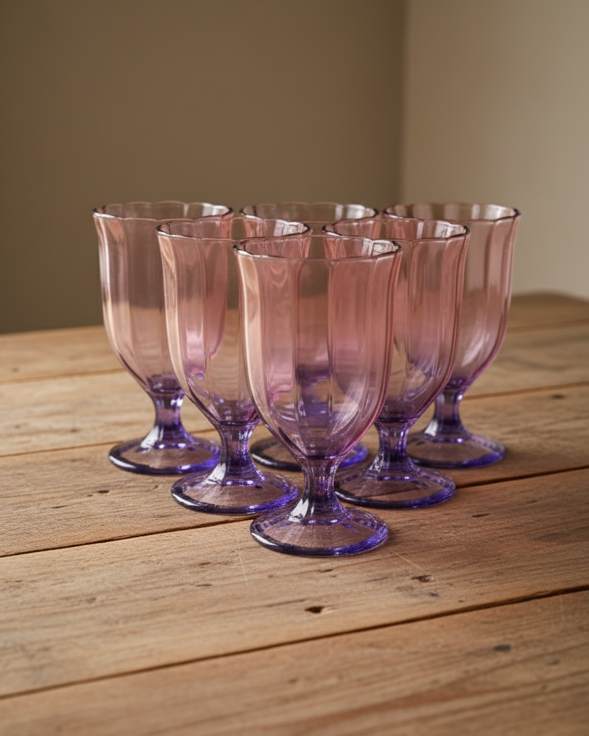 Purple Ombré Tulip Wine Glass - Set of 6 