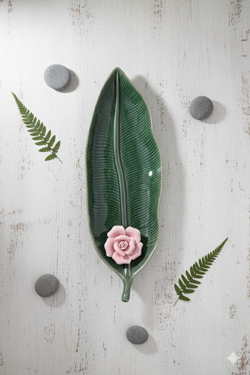 Blooming Leaf Ceramic Platter 