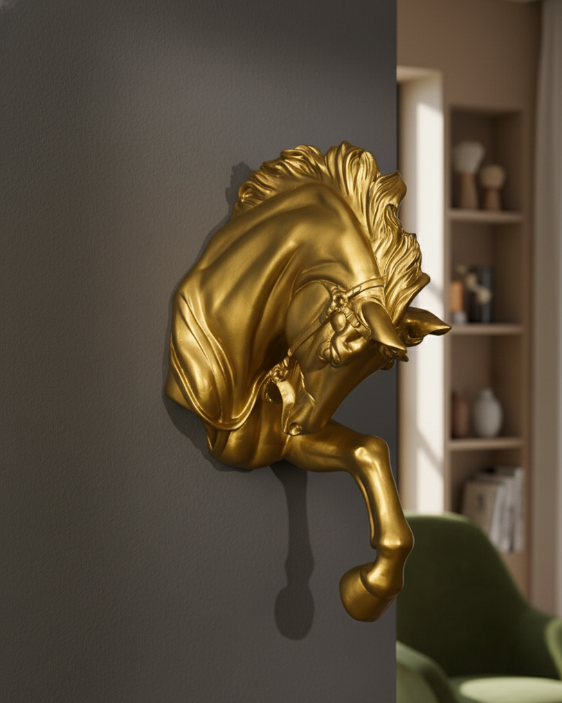 Royal Stallion Wall Mount - Gold 
