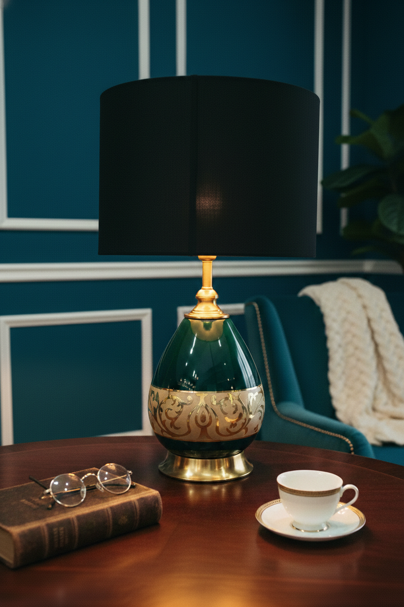 Emerald Crest Luxury Table Lamp 