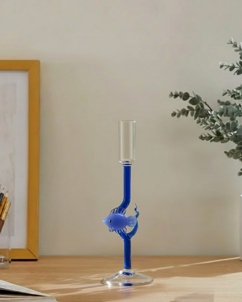 Oceanic Art Glass Candle Stand 