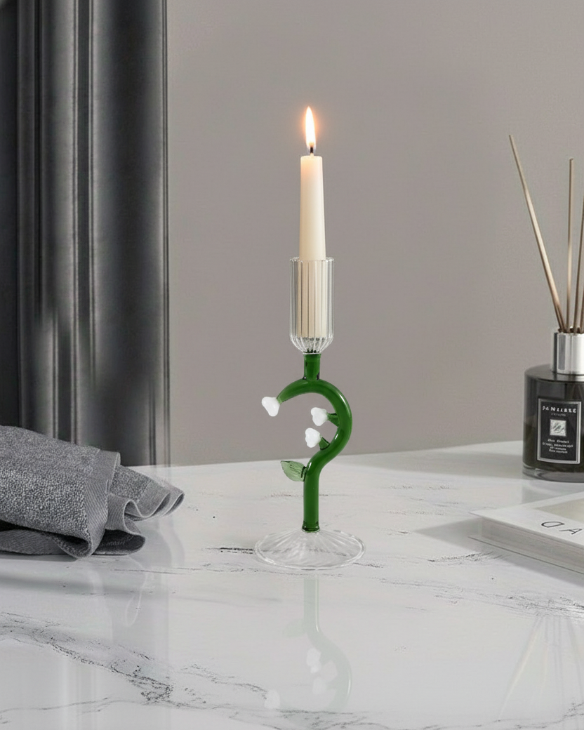Botanical Stem Glass Candle Stand 