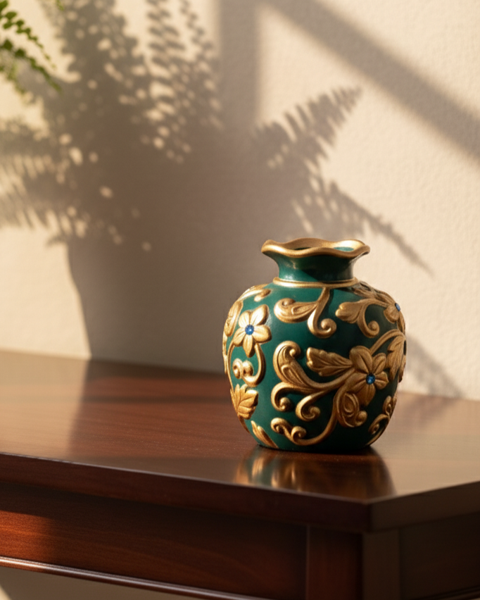 Emerald Royale Vase & Decorative Plate - Set Of 3 