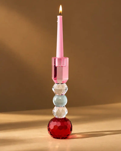 Roselle Crystal Sphere Candle Holder - Big