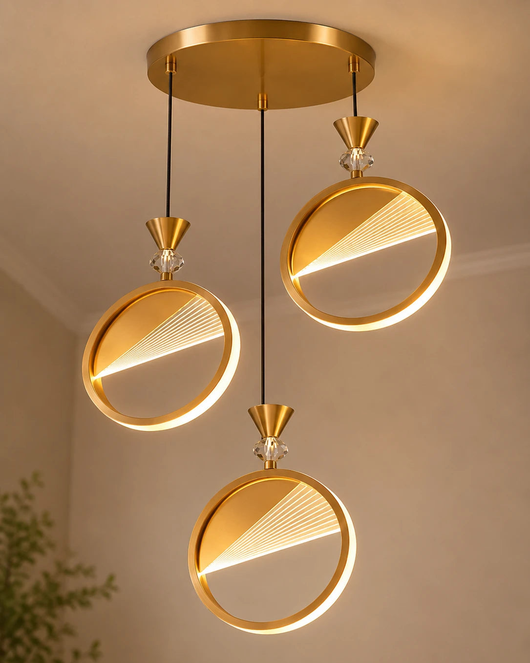 Crystal Sunburst Disc Pendant Light