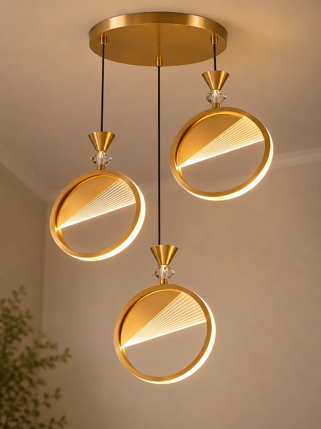 Crystal Sunburst Disc Pendant Light 