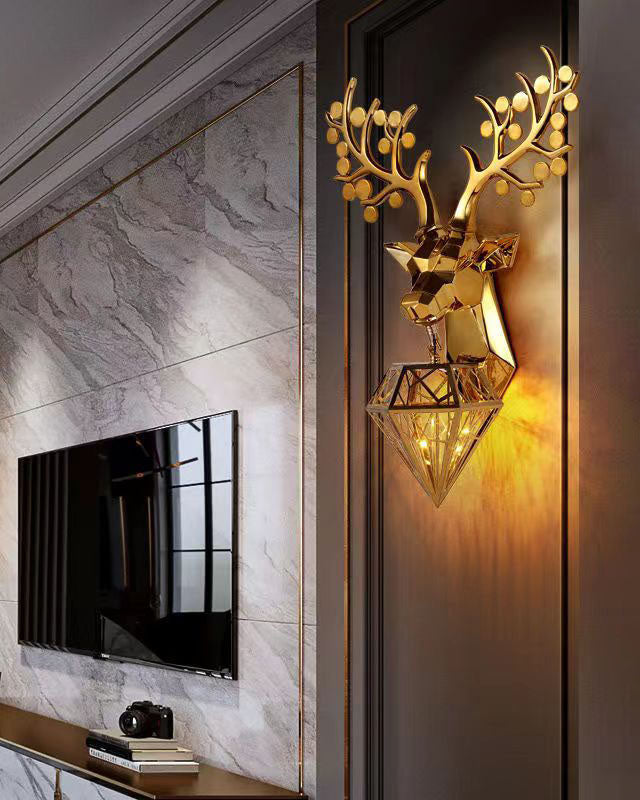 Deer Head Wall Sconce 