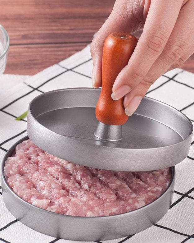 Burger Press With Wooden Handle 