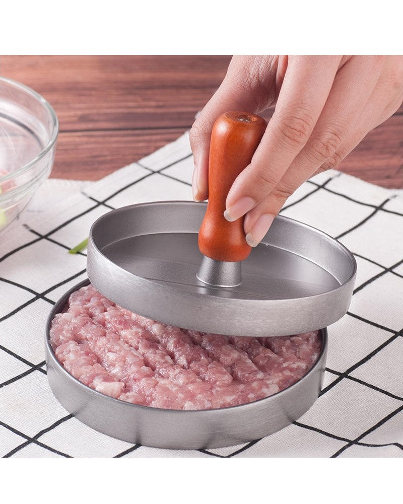 Burger Press With Wooden Handle - The Decor Kart 
