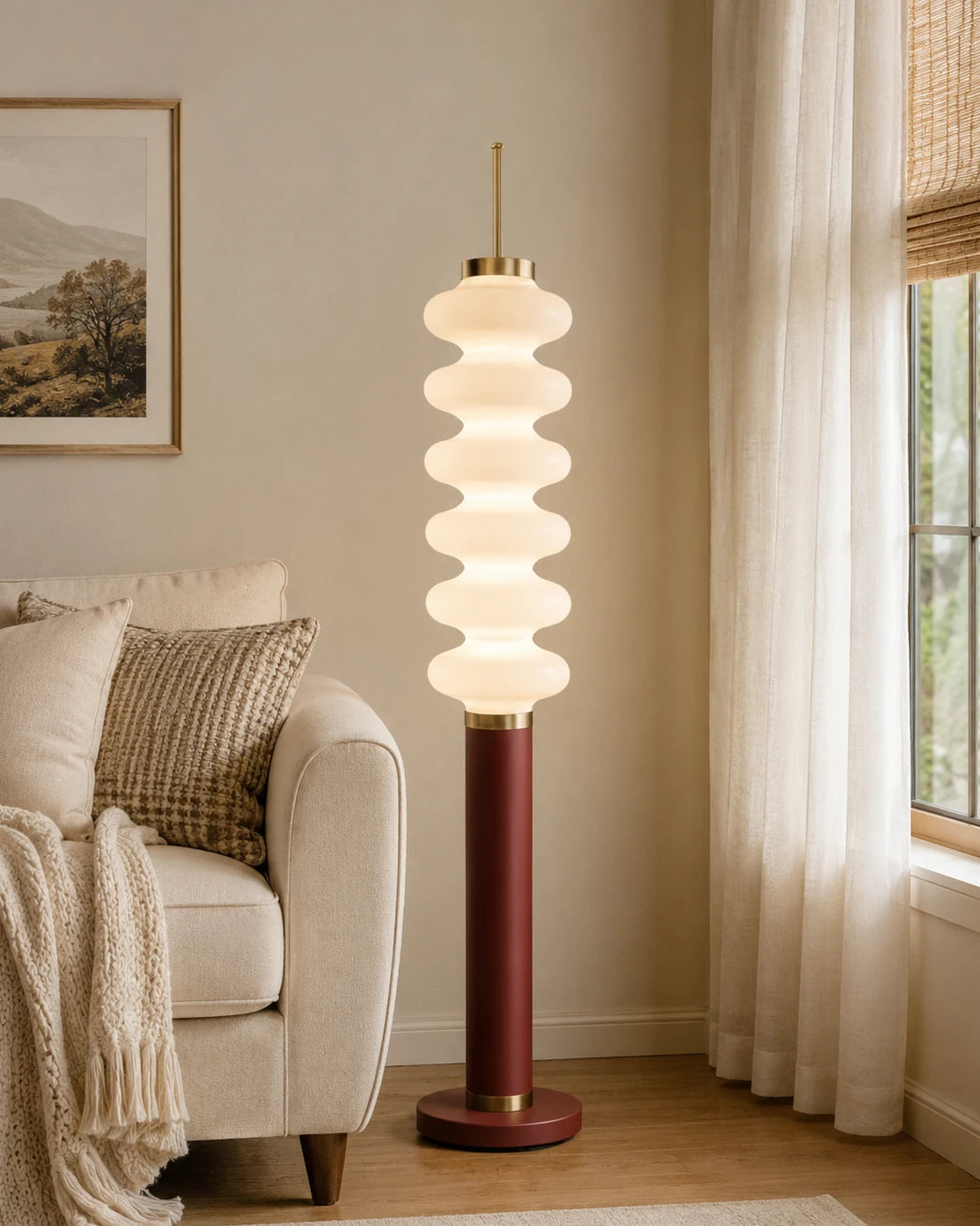 The Avalon Ribbed Sculptural Floor Lamp 