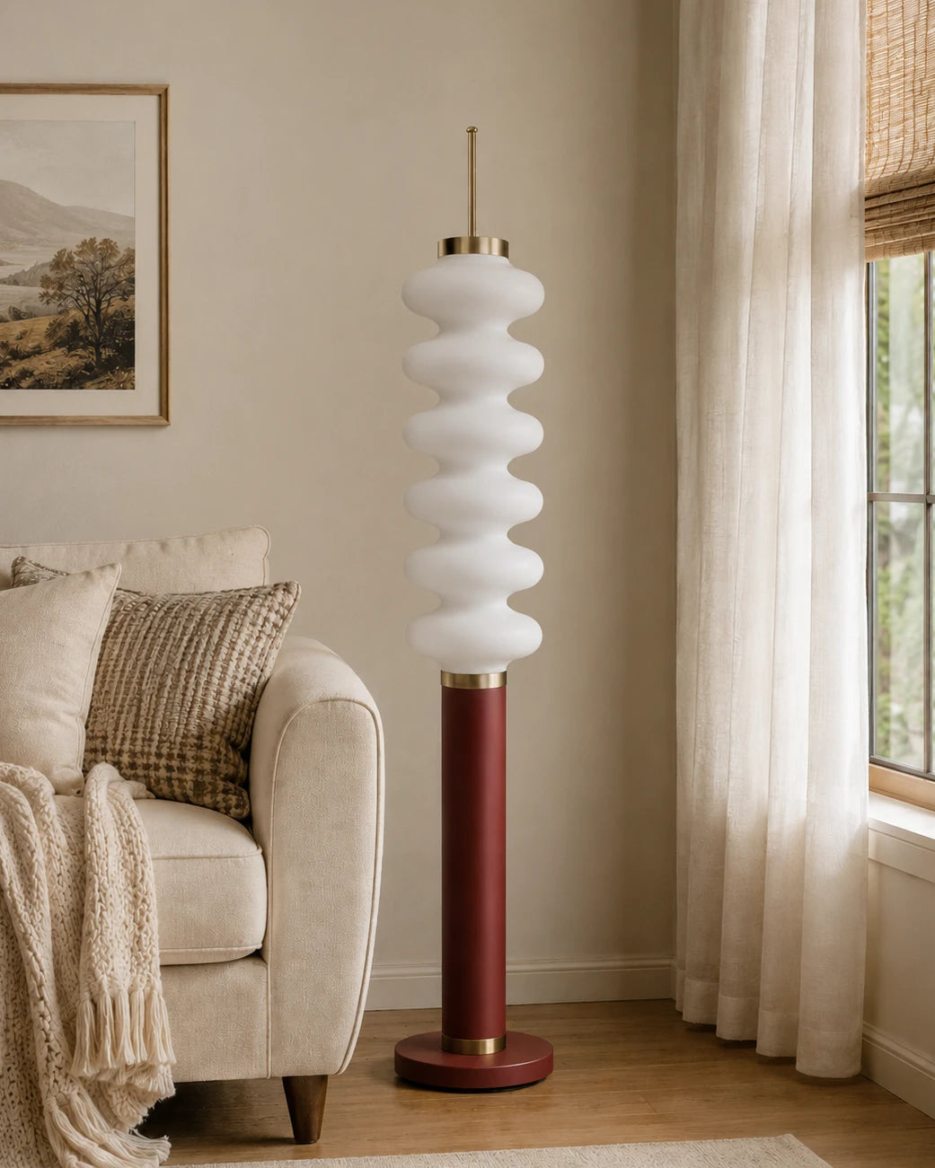 The Avalon Ribbed Sculptural Floor Lamp 