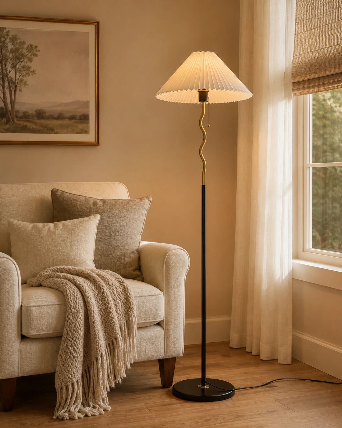The Serpentine Pleat Floor Lamp 
