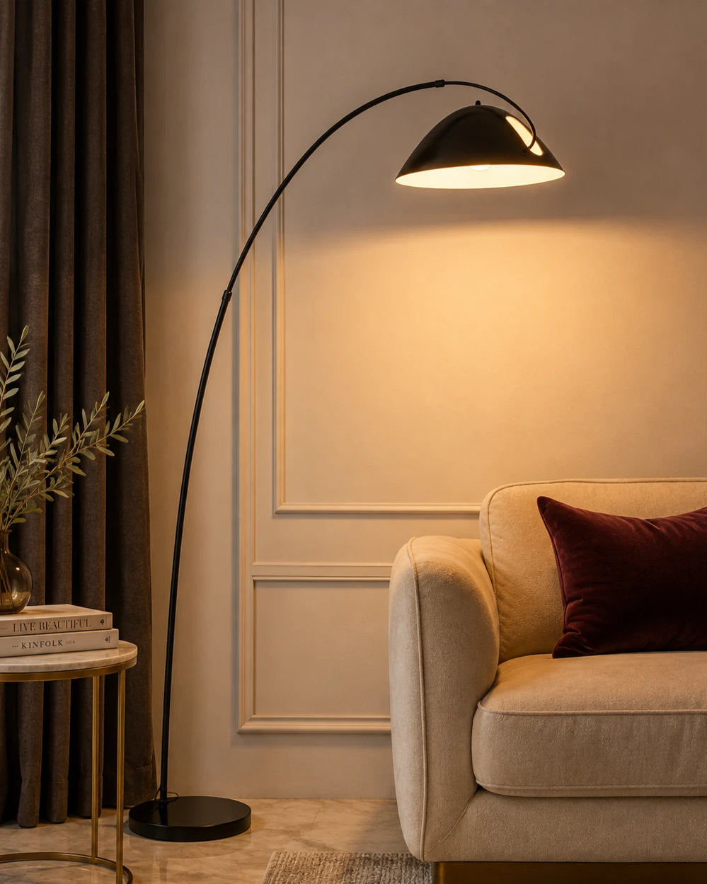 Electroplated Iron Floor Lamp - Black 