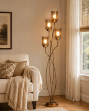 Modern 4-Light Gold Floor Lamp