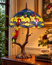 Tropical Parrot Tiffany Table Lamp