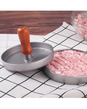 Burger Press With Wooden Handle - The Decor Kart 