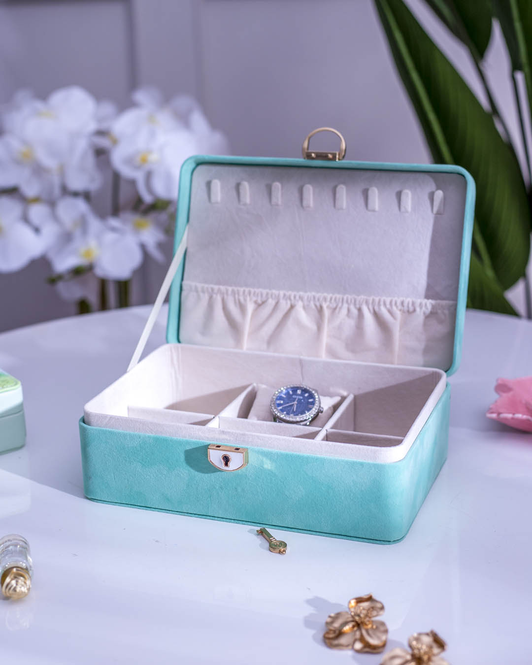 Travel Jewellery Storage Box - Blue