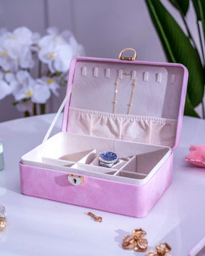 Travel Jewellery Storage Box - Pink