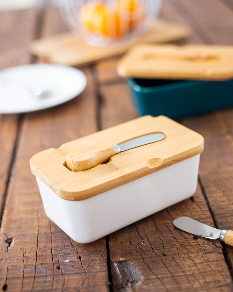 Ceramic Butter Dish & Butter Knife
