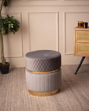 Pouffe Ottoman - Grey - The Decor Kart 