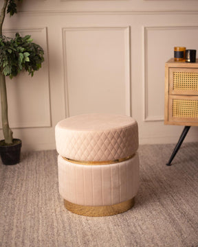 Pouffe Ottoman - Cream - The Decor Kart 