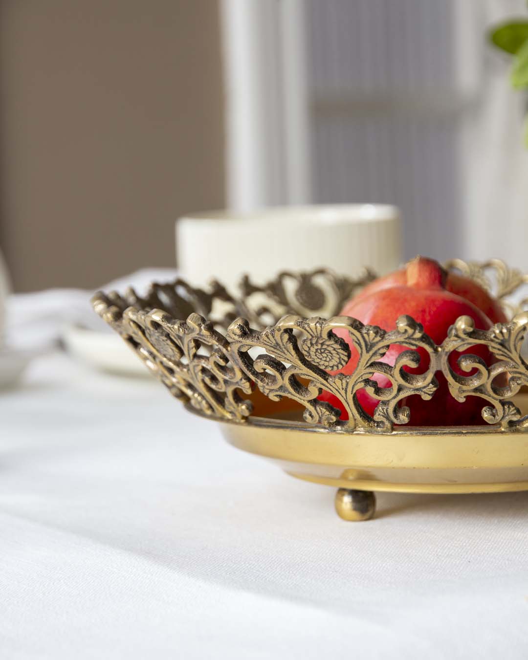 Embroidered Flower Rim Urli Bowl - 8.5" 