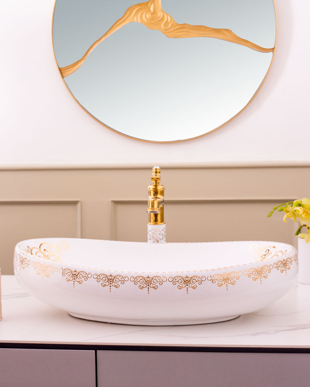 Medallion Porcelain Counter Top Basin