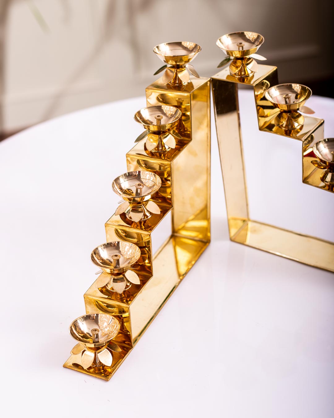 Graceful Steps: Diya Holder Stand Stairs for a Festive Ambiance