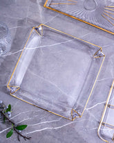 Crystal Glass Rectangular Serving Tray