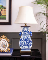 'Flying Dragon' Porcelain Vase Table Lamp