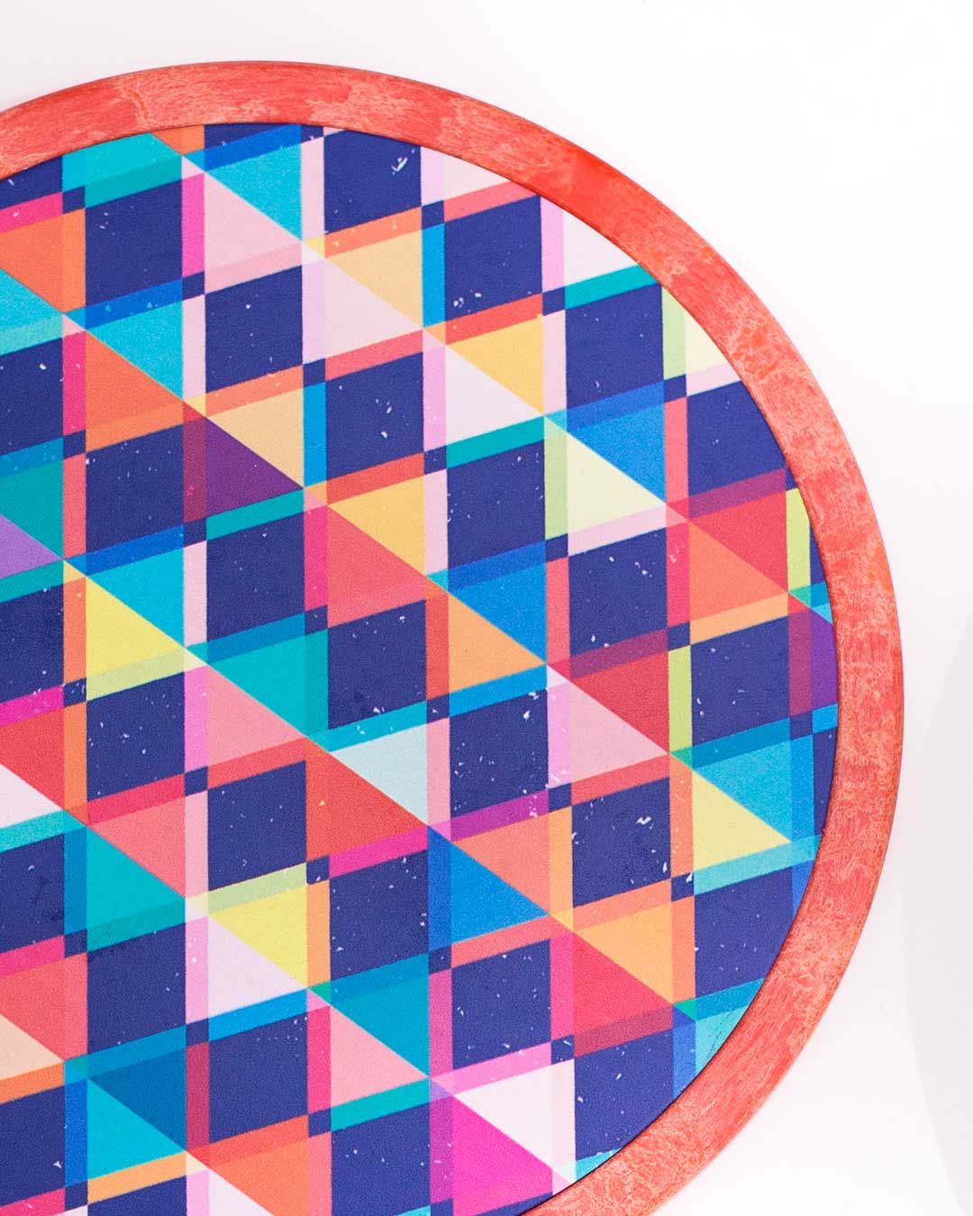 'Geometric Elegance' Triangle Mosaic Trivet - Orange