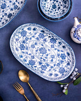 Classical Orchid White & Blue Platter - Large