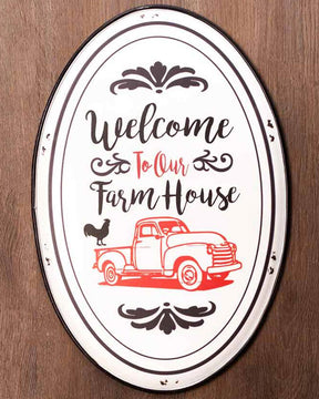'Welcome to our Farm House' Tin Bar Sign