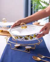Ginkgo Buffet Casserole with Warming Stand and Glass Lid